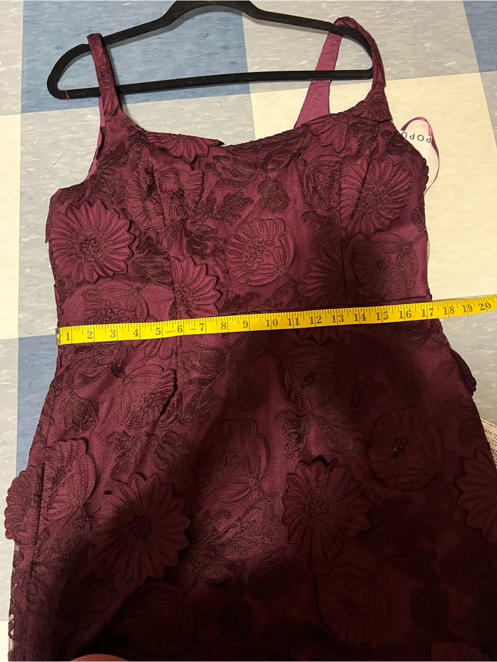 Dress the Population Burgundy Floral Lace Maxi Dress - Picture 9 of 12